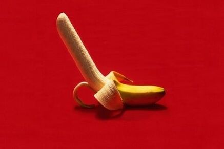 A banana represents an enlarged penis with exercise